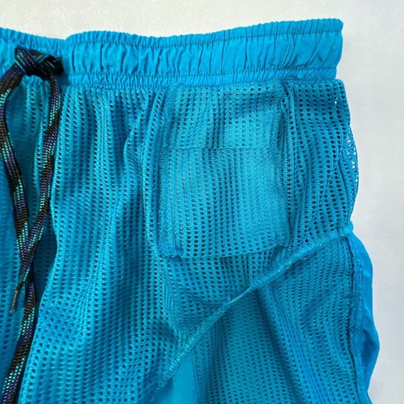Vintage Speedo Swim Trunks Lined High Waist Drawstring Pockets Blue Mens XL - Picture 5 of 8